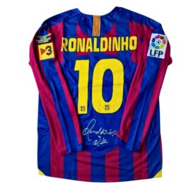 Ronaldinho Gaucho Barcelona 2006 Paris Final Barça vs Arsenal Retro Long Sleeve Football Jersey Camiseta