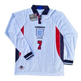 David Beckham 1998 England Jersey #7 Retro Long-Sleeve World Cup Shirt