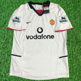 David Beckham 98/99 Manchester United Away Football Jersey – White Color Retro Classic – Vintage Soccer Maillot Trikot #7 Number Kit
