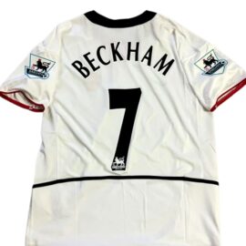 David Beckham 98/99 Manchester United Away Football Jersey – White Color Retro Classic – Vintage Soccer Maillot Trikot #7 Number Kit