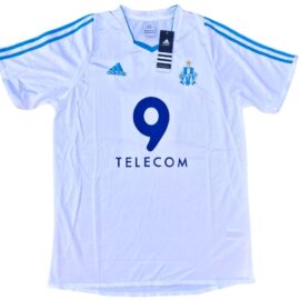 Didier Drogba #11 Olympique Marseille 2003-04 Home Football Jersey – White Colour Maillot Vintage Retro Shirt