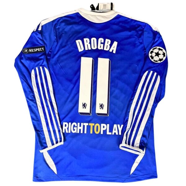 Didier Drogba Chelsea UEFA Champhions League 2012 Jersey – Munich Final Retro Long Sleeve Football Jersey Maillot