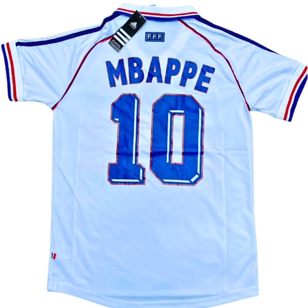 Mbappe France National Football Team Retro Jersey – White/Blue