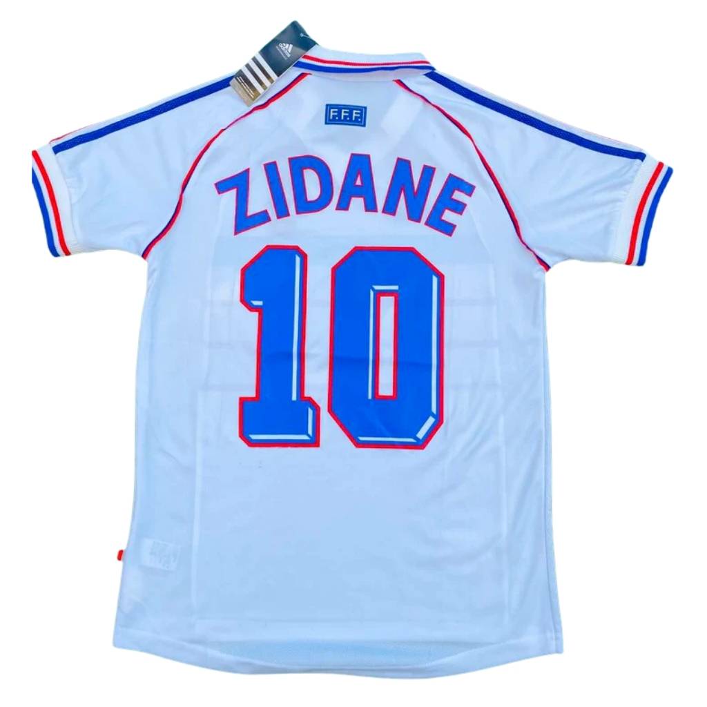 Zinedine Zidane France 1998 World Cup Retro Legendary Jersey – White/Blue