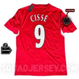 Djibril Cissé Liverpool 2005 Retro Jersey #9 Customizable – 2005 UCL Final – Red Color Classic Trikot Maglia Maillot