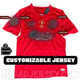 Djibril Cissé Liverpool 2005 Retro Jersey #9 Customizable – 2005 UCL Final – Red Color Classic Trikot Maglia Maillot